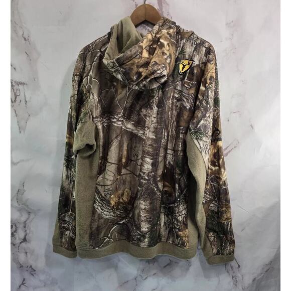 Scent Blocker Hoodie Mens Large Camo Realtree Xtra Pullover Sweatshirt Fleece - Picture 5 of 12